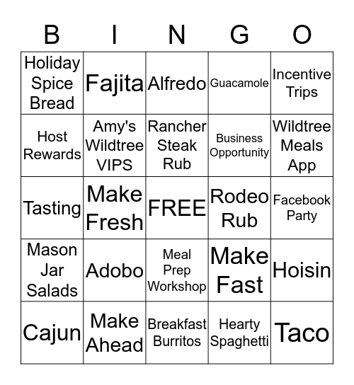 WILDTREE BINGO  Bingo Card