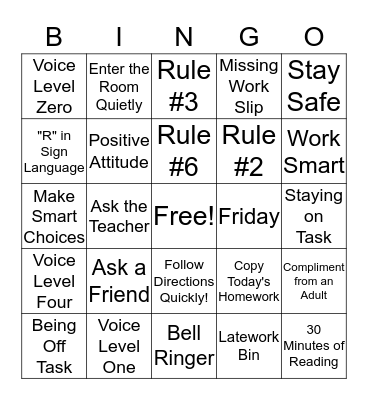 Fall Refresh Bingo Card