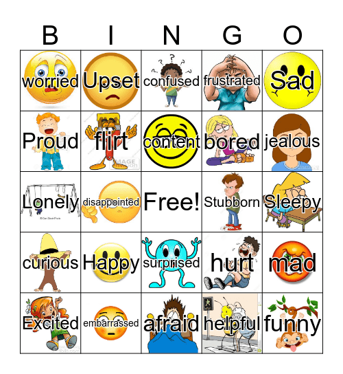 Feelings Bingo Card