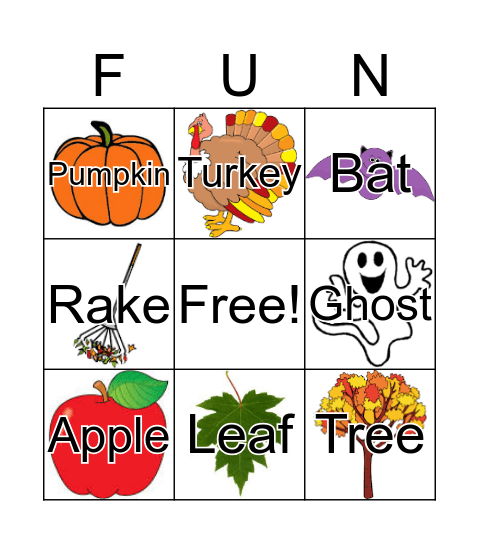 Fun Fall Bingo Card