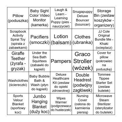 BABY SHOWER BINGO Card