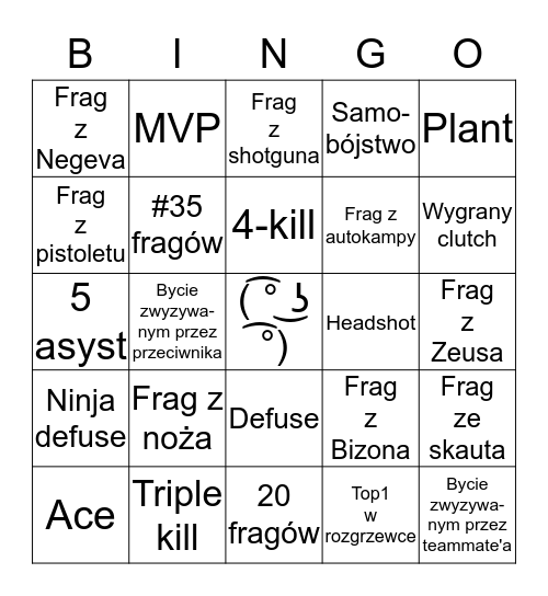 Bingo CSGO Bingo Card