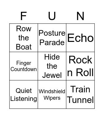 MUSIC FUN Bingo Card