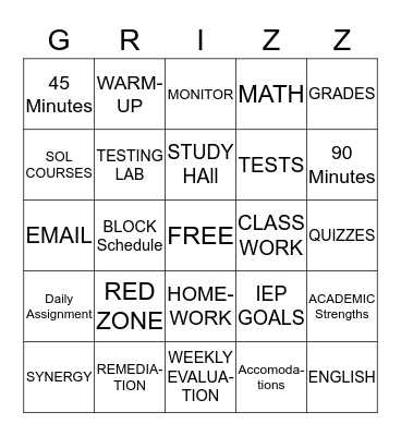 OPEN HOUSE GRIZZLY WELCOME Bingo Card