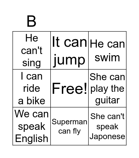 Yes, We Can! Bingo Card