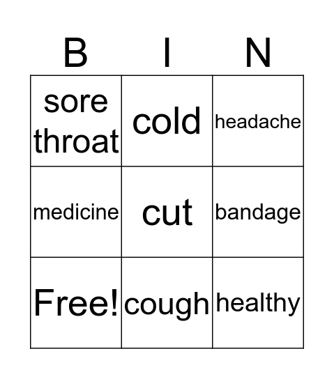What's the matter Bingo Card