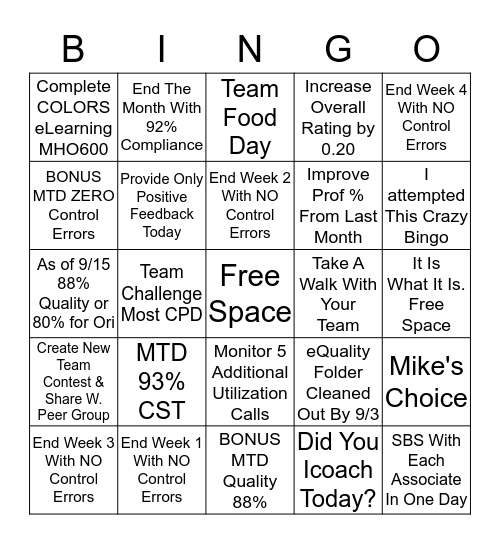 TEAM KELLY Bingo Card