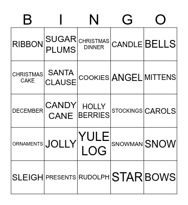 CHRISTMAS Bingo Card