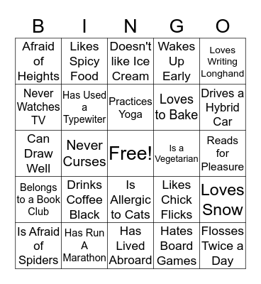 Leadership Development Institute Bingo Card