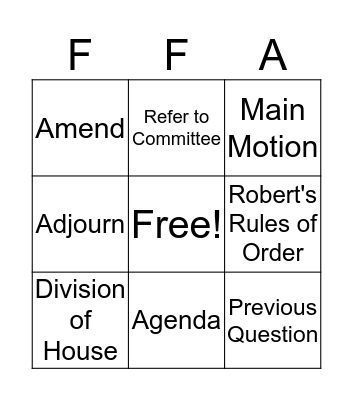 Parli Pro Bingo Card