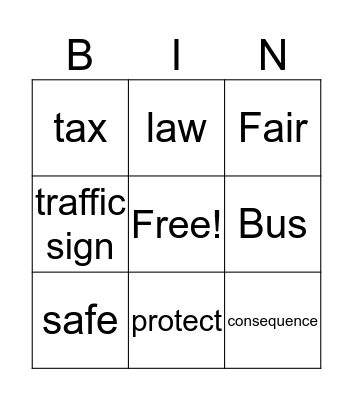 Laws Keep Us Safee  Bingo Card
