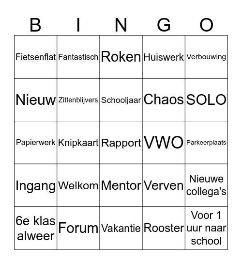 MHC Introductiemaandag Super Bingo Kaart Bingo Card