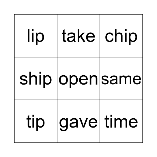 Bingo Card