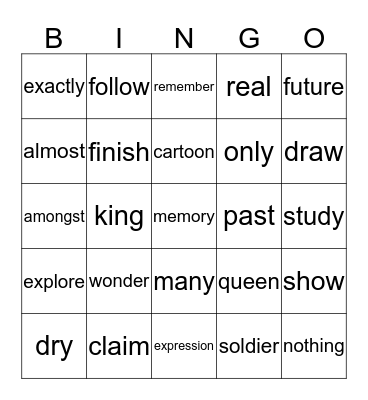 Stepping Stones, 2BK, Chapter 1 Bingo Card