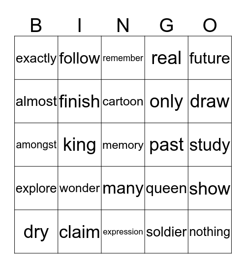 Stepping Stones, 2BK, Chapter 1 Bingo Card