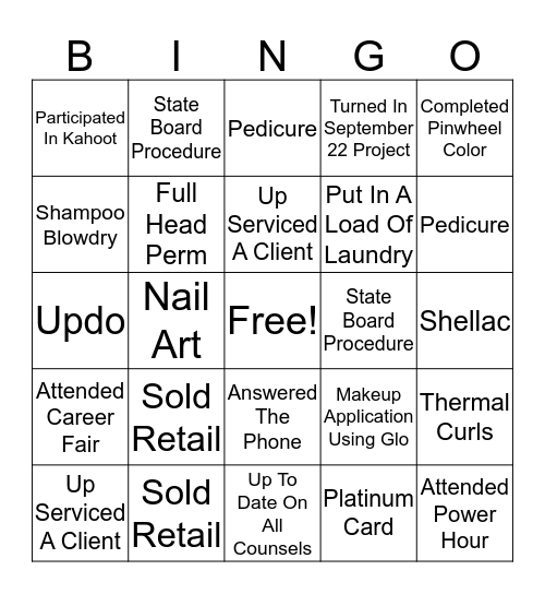 Clinic Floor Bingo Card