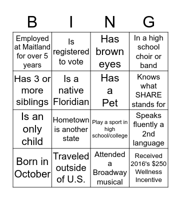 BINGO Card