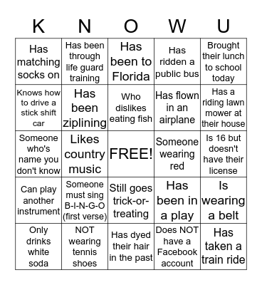 Getting To Know Your Team Bingo Card