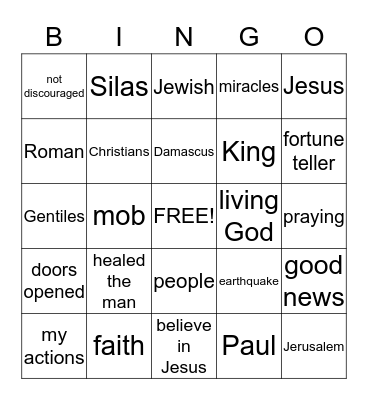 Tell the Good News Bingo Card