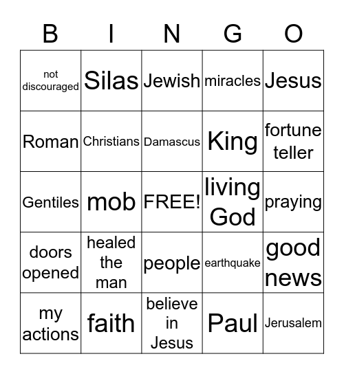 Tell the Good News Bingo Card