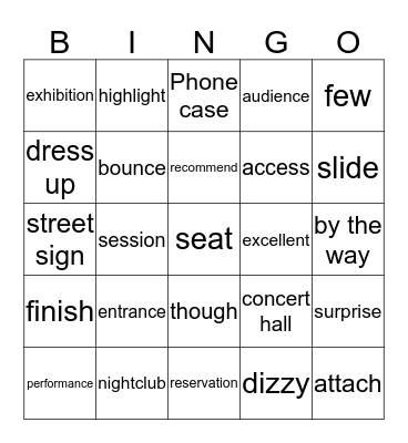Stepping Stones, 3B, Chapter 1 Bingo Card