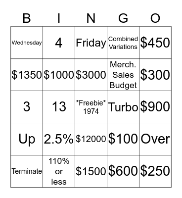 Circle K  Bingo Card