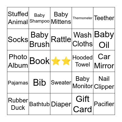 BABY SHOWER BINGO Card