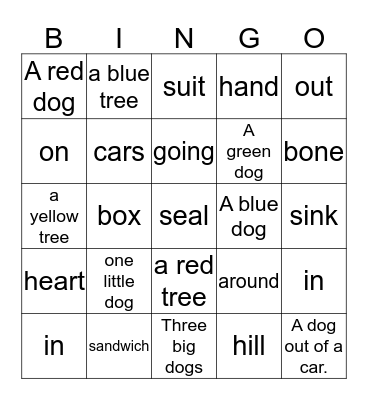 Go. Dog Go! Bingo Card