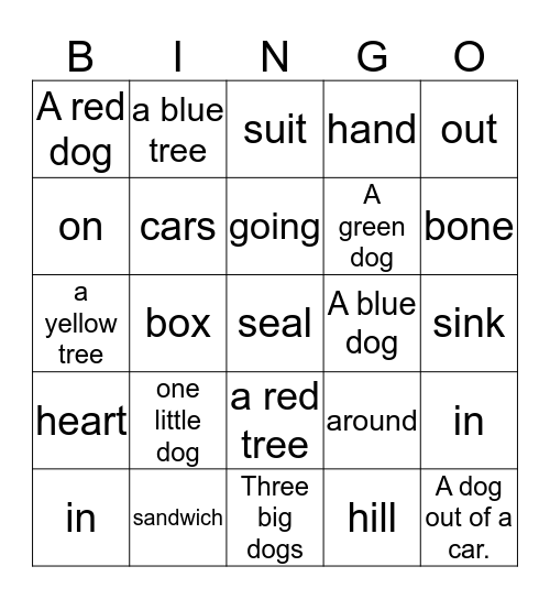 Go. Dog Go! Bingo Card