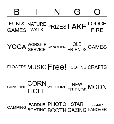 CAMP PHOENIX 2017 - 20 YRS Bingo Card