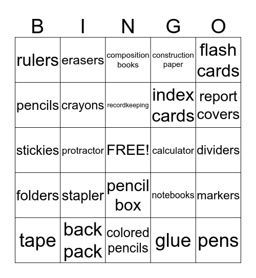 Stuff The Bus Bingo  Bingo Card