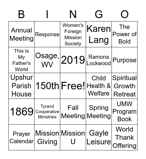 Do you know UMW? Bingo Card