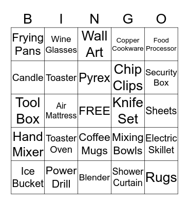 Mark & Jessica's Wedding Shower  Bingo Card