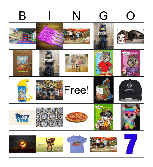 Great Wolf Lodge Bingo Card