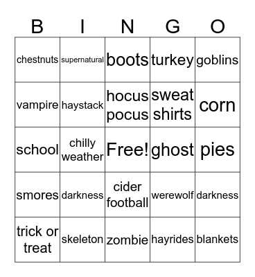 Fall Pharmacy Week Bingo Card