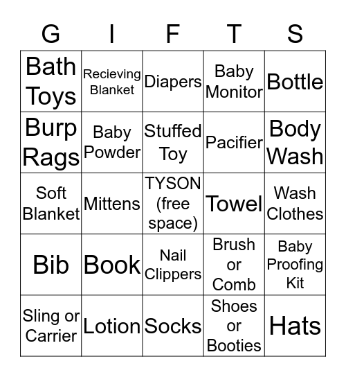 Present Bingo Card