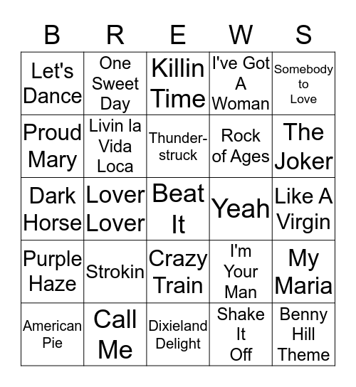 Boondocks Brews, Beats & Bingo Card