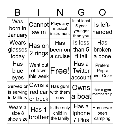 Lighthouse Family Fusion 2017 Bingo Card