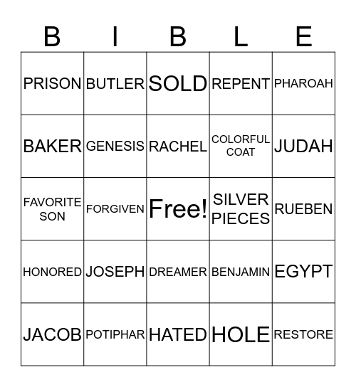 BIBLE Bingo Card