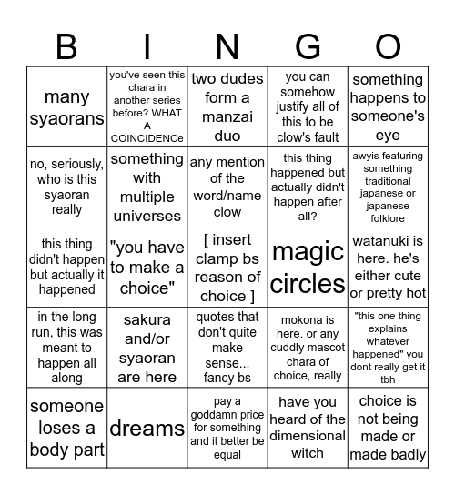 HOW CLAMP IS YOUR SHOW REALLY Bingo Card