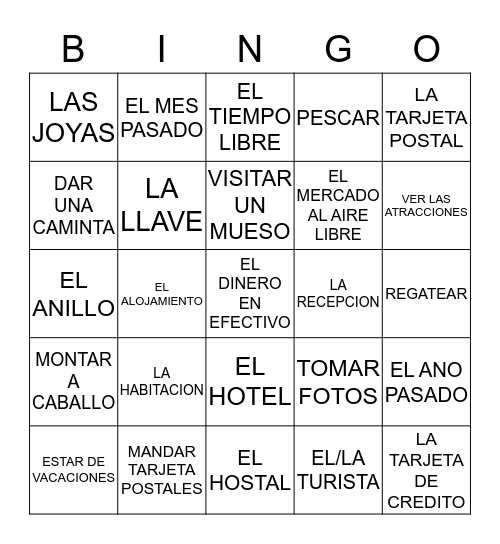 vocab 1.2  Bingo Card