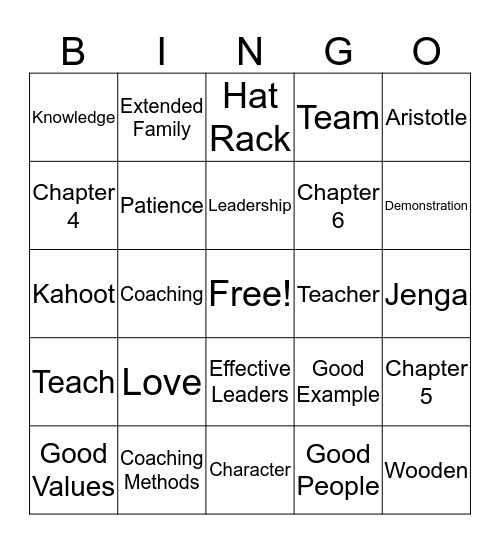 Wooden Chapters 4-6 Bingo Card