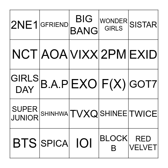 I CAN NAME MORE THAN 3 SONGS BY Bingo Card