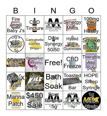 Budtender Bingo 9.25 - 10.1 Bingo Card