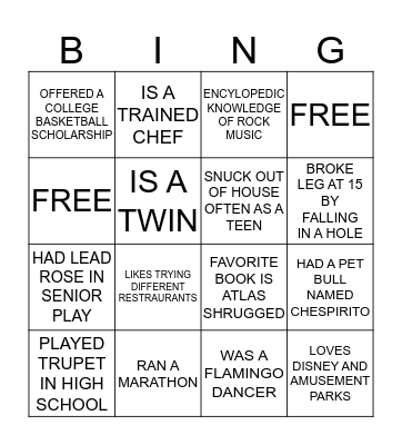 AXA PCG BINGO Card