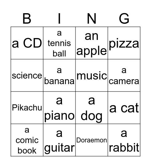 Do you have...? Bingo Card