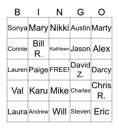 Pru Bingo Card