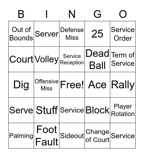 FAU Volleyball BINGO Card