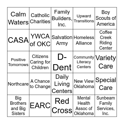 UNITED WAY BINGO - ROUND 1 Bingo Card