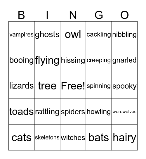 13 Nights of Halloween Bingo Card